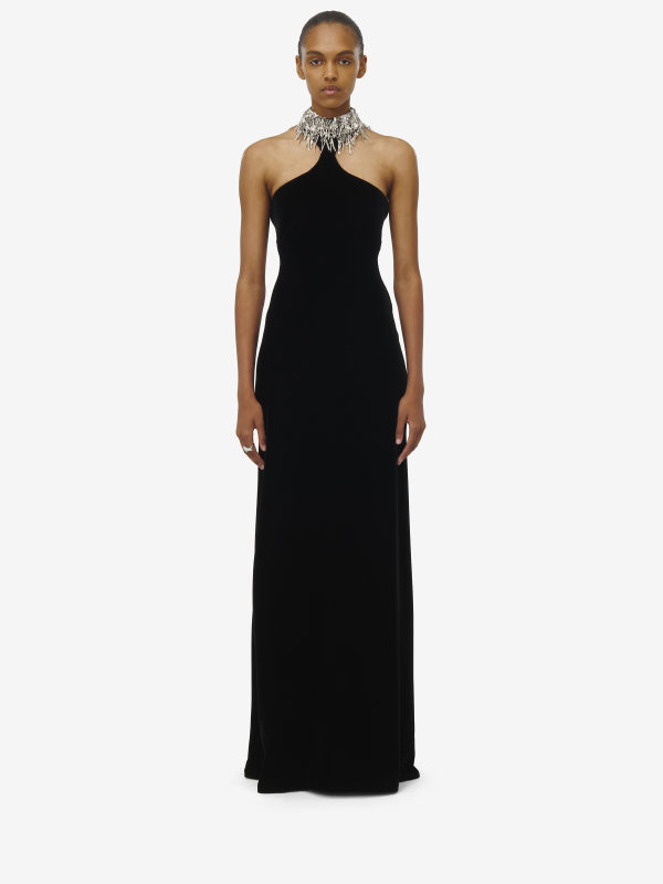 ALEXANDER MCQUEEN - Embellished Neck Evening Dress - Item 819108QEAF11000